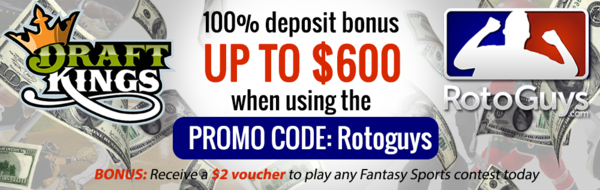 Draftkings - Rotoguys deposit bonus banner 1000 X 317