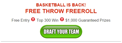 FantasyScore FREE THROW FEEROLL DRAFT YOUR TEAM BUTTON