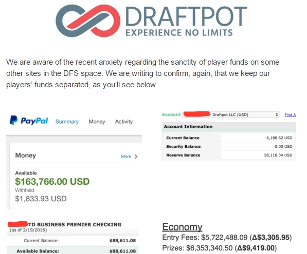 DraftPot Accounts