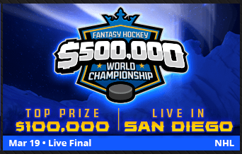 Draftkings NHL $500K Championship March 2016