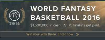 Fanduel NBA world championship 2016