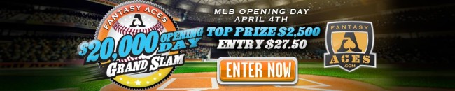 FantasyAces MLB 2016 $20K opening day grand slam contest