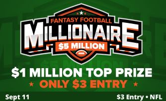 Draftkings NFL Millionaire contest 15-08-2016