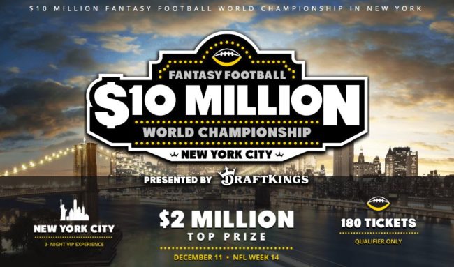 Draftkings NFL WFFwC $10M contest in NYC