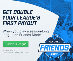 Fanduel NFL Double payout 17-08-2017