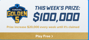 Fanduel NFL Golden 5 FREE PLAY 04-10-2017